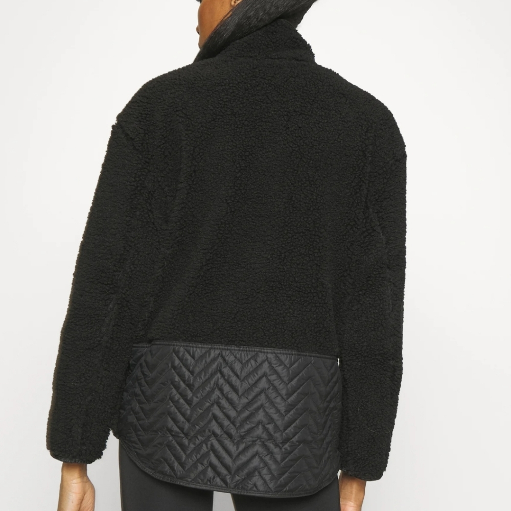NWOT Athleta Black Cozy Sherpa Snap Sweatshirt NWOT - Picture 6 of 11